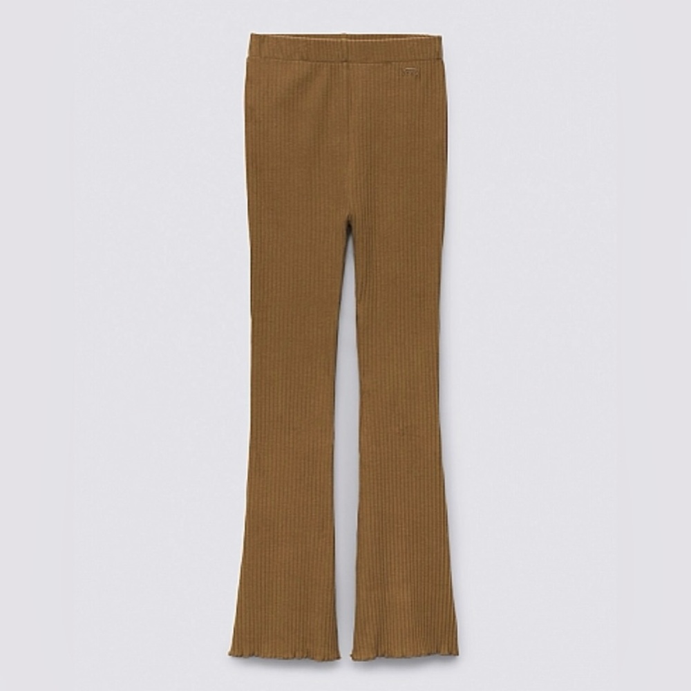 VANS Ribbed Knit Flare Pants: Ladies Size L: Brown